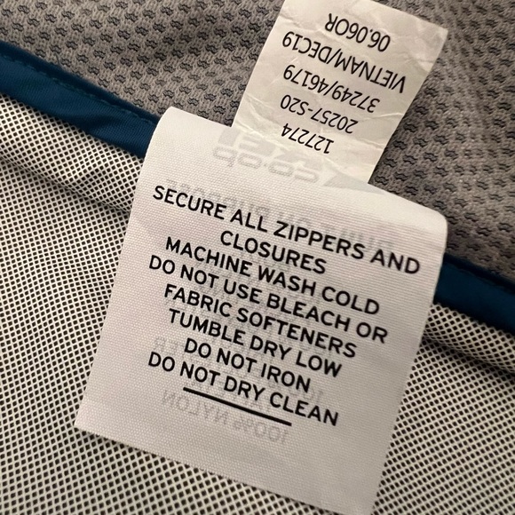 REI Rainier Rain Jacket Women's Large Teal Blue Nylon Peak 2.5L Hooded Full Zip - Picture 10 of 12